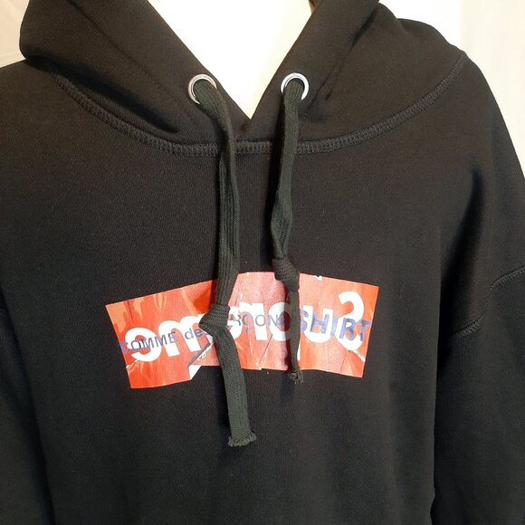 Supreme x Comme des Garcons SHIRT Box Logo Hoodie sweatshirt SS 17 Black Size XL - Picture 4 of 16